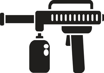  Paint spray gun equipment tool silhouette vector Illustration. On White Background.