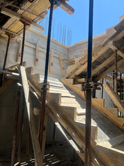 Reinforced concrete system construction, formwork details before pouring concrete