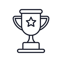 Vector outline icon of a trophy. Trophy as a reward vector illustration. 