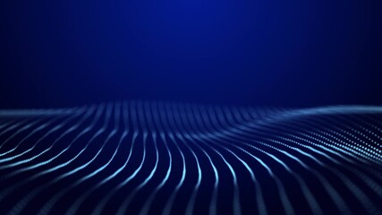 Abstract blue futuristic background. Technological wave of information data flow. 3D rendering. - Powered by Adobe