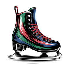 Winter s Grace a stylish figure skate ready to dance on ice with graceful red laces and vibrant