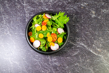 Healthy fresh green salad plate