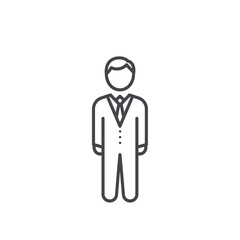 Line Vector Icon of Man in Suit Minimalist Style Design
