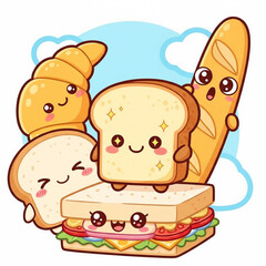 cartoon illustration of a sandwich