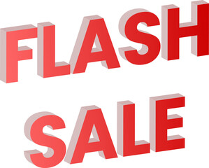3D Ruby Red FLASH SALE Typography Isolated on Transparent Background