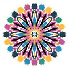 A mesmerizing flower mandala radiating peace and spiritual connection in intricate floral design on