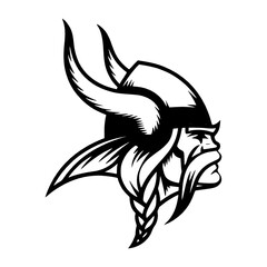 A fierce viking warrior stoic and resolute embodying strength and heritage in a bold black and white