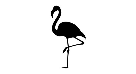 Fototapeta premium Elegant Flamingo Silhouette - A Striking Avian Graphic.