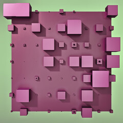 A clean and professional 3D background featuring colorful cubes arranged in a balanced geometric grid on a contrasting color surface.