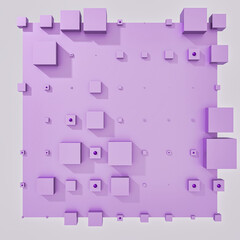 A clean and professional 3D background featuring colorful cubes arranged in a balanced geometric grid on a contrasting color surface.