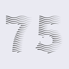 75 Number Lines Logo Icon vector and Illustration