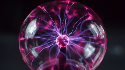 Plasma ball energy sphere light electricity science experiment physics educational toy abstract background