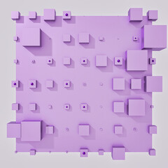 A clean and professional 3D background featuring colorful cubes arranged in a balanced geometric grid on a contrasting color surface.
