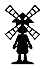 Vector art of cartoon windmill character