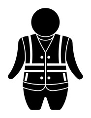 Vector art of silhouette of a person wearing a reflective safety vest