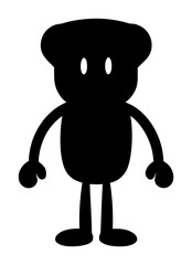 Vector art of simple cartoon silhouette character standing