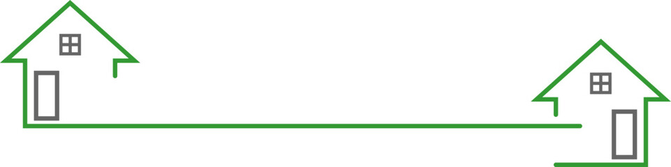 Obraz premium Zwei Häuser, Immobilien und Dachdecker Hintergrund