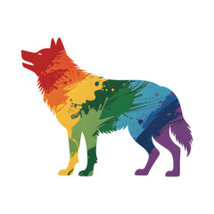 Rainbow splash dog howling celebrates pride a powerful symbol of unity love and acceptance on white
