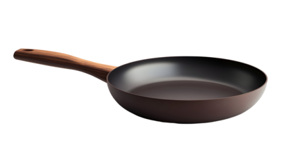Photorealistic sleek brown non stick skillet for modern kitchen use