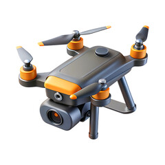 Modern compact drone with advanced camera ready for aerial photography and videography tasks transparent background