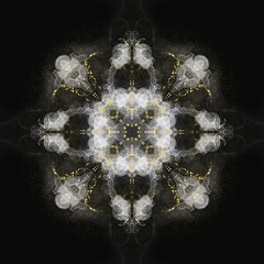 Snow Crystal Ink Mandala – White Shine