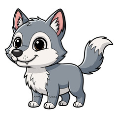 vector illustration of cartoon wolf