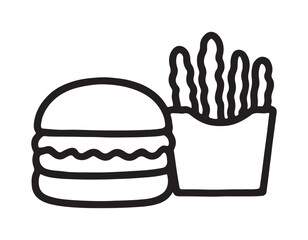 Delicious fast food doodles for menu design and fun illustrations