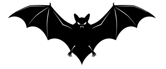 vector illustration of cartoon bat on a white
