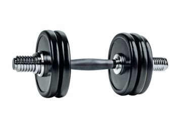 Close-up of black adjustable dumbbell for fitness and strength training equipment