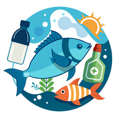 vector illustration of a fish