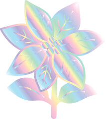 Holographic Poinsettia Flower 