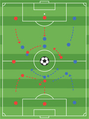 Soccer Tactics Board Icon Vector – Football Strategy Formation with Player Positions