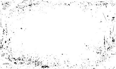 Grunge dots black frame with dusty scratched vintage texture overlay, Black grunge frame with dust and scratches vintage texture vector  
