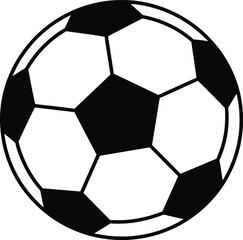 Soccer Ball Icon Design Vector – Classic Black and White Football Symbol for Sports Graphics