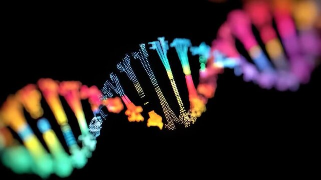 Visualization of DNA fingerprinting showcasing unique patterns and vibrant colors in a detailed representation of genetic information