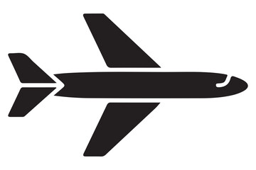 Airplane silhouette simple travel and aviation icon illustration