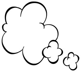 A cloud with several small bubbles (thought bubble)