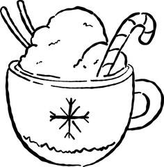 Hand Drawn Christmas Hot Chocolate