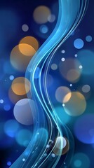 Elegant blue lines dance amidst ethereal spheres