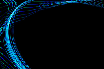 Abstract blue curved lines background. Blue curves.