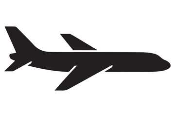 Airplane silhouette simple travel and aviation icon illustration
