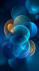 Ethereal glowing spheres in deep space