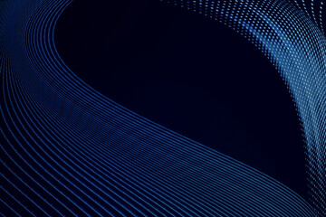 Curved light blue and dark blue abstract lines with black center