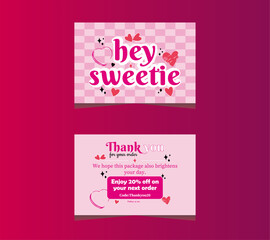 vector illustration of a thank you card