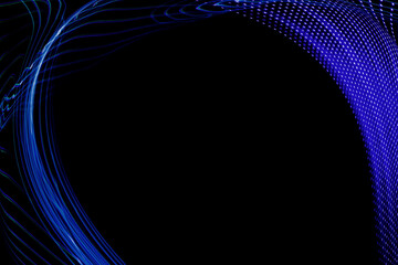 Abstract blue curved lines background. Blue curves.