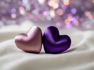 Fototapeta premium Two Hearts Symbolizing Love and Togetherness