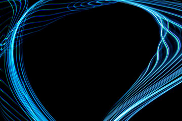Abstract blue curved lines background. Blue curves.