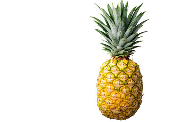 Fresh pineapple with green leaves showcasing tropical fruit goodness on transparent background