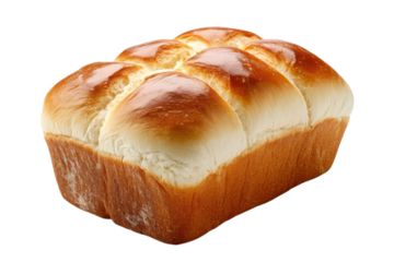 Freshly baked loaf of pull apart bread with a golden crust on transparent background