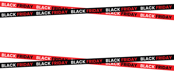 ribbons for black friday sale transparent png or isolated on white background, Crossed ribbons. Big sale. Graphic elements. Vector illustration